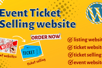 create listing website ticket website and ticket selling event website