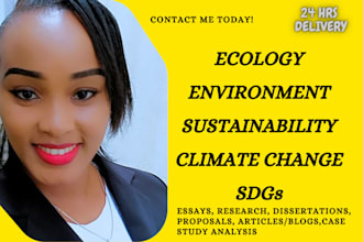 ecology, environmental sustainability, sdgs, climate change, case study, summary