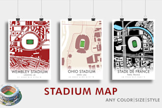 design stadium map posters, sports field print