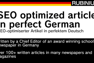 write an SEO optimized article in perfect english or german