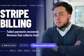 build secure stripe subscription and billing system in react, next js, node js