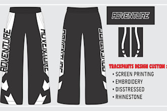 create design trackpants streetwear, jogger or denim pants clothing design