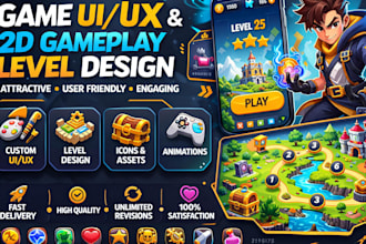 design stunning 2d level and game UI for mobile and pc games