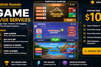 design stunning 2d level and game UI for mobile and pc games
