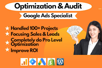 audit optimize google ads adwords search ads also PPC champaings as SEM pro