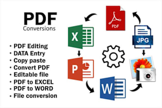 do file conversion of all kind and PDF editing services