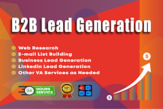 do professional b2b lead generation and contact info listing by web research
