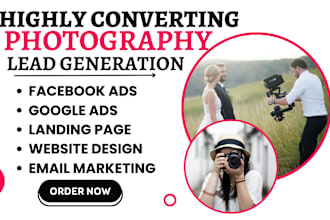 generate wedding photography leads wedding photography website landing page