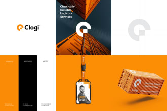 do flat modern minimalist logo creation and corporate brand identity