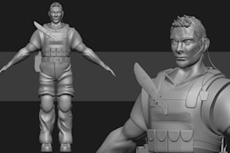 sculpt your 3d character, 3d modelling, 3d portrait in zbrush for 3d printing