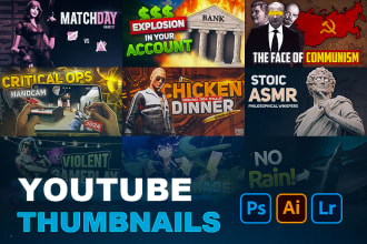 design attractive youtube thumbnail graphics