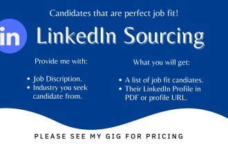 do candidate sourcing using premium linkedin account and boolean searches