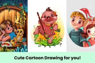 draw 2d cartoon illustrations in procreate