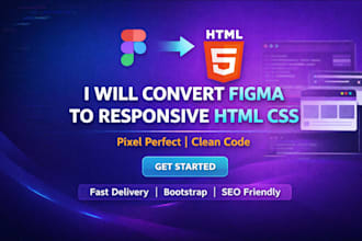 convert figma to responsive HTML CSS sass bootstrap website