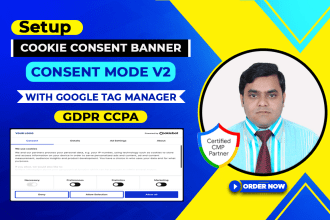 setup ccpa or gdpr cookie consent mode v2 with google tag manager