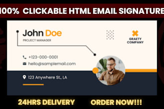 code email signature HTML, clickable HTML email signature within 2 hours