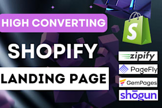 design shopify landing page using pagefly gempage and shogun