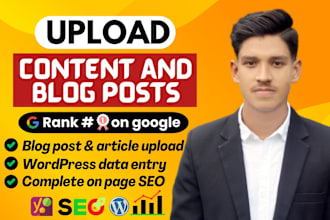 upload content and blog posts as wordpress virtual assistant