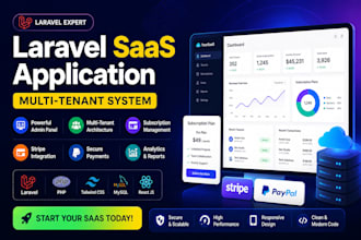build laravel saas application with multi tenant system
