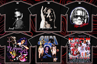 design a crazy vintage bootleg tshirt, rap, sport,tee