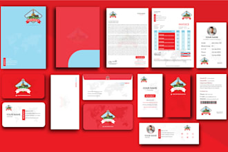 design a professional logo and complete branding stationery