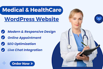 design doctor, clinic, hospital, medical, healthcare wordpress website