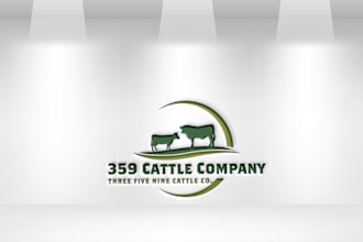 make modern amazing agriculture, cattle, logo design
