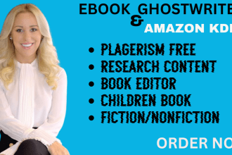 be your nonfiction ebook ghostwriter, fiction book writer amazon kdp book writer