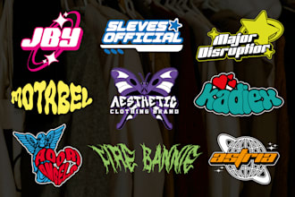 do y2k streetwear logo design for clothing brand in 24 hours