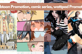do webtoon promotion, comic series, wattpad promotion, book prom0tion
