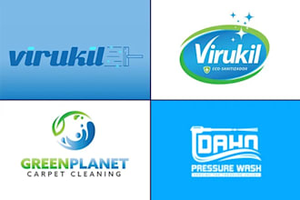 do modern professional cleaning service logo design