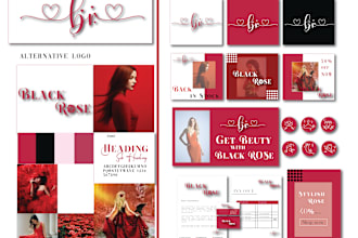 design initial letter text name feminine signature logo and complete branding