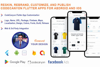 reskin, rebrand, set up and customize your codecanyon android IOS flutter apps