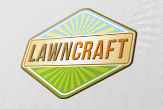 create a natural lawn care and landscape logo that grow