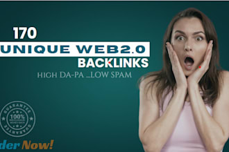 build 170 high quality authrity seo web 2 0 backlinks