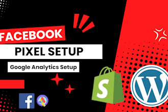 setup meta facebook pixel, google analytics 4, for ecommerce website