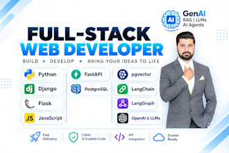 develop ai, gen ai, python django fastapi react next js apps