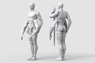 sculpt 3d doll, articulated 3d toy, 3d bjd model, ball joint doll, 3d toy design