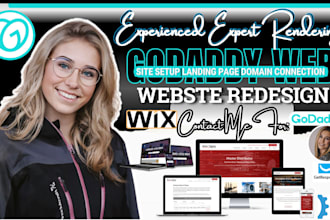 design or redesign godaddy website, connect godaddy domain, wix website redesign