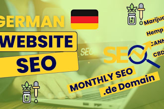 do white hat monthly SEO for german marijuana, hemp cbd website