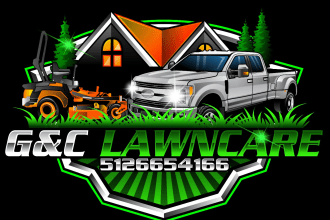 make unique landscape,  snow removal, and lawn care logo
