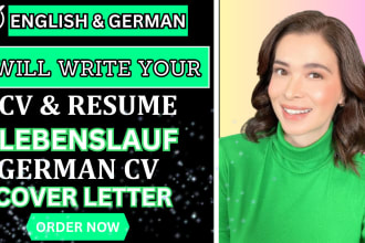 upgrade and write german CV lebenslauf, resume writing and cover letter