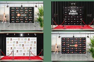 do professional step and repeat banners, backdrop by logo