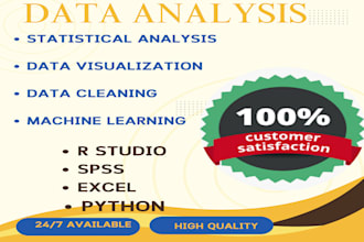 do statistical data analysis, r coding, spss, excel, python , r programming