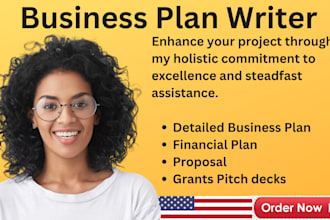 develop a complete business plan for startups, business plan writer