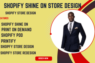 design print on demand, shopify store, shopify shine on via printify shopify pod