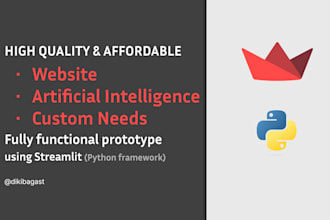 create a functional website or ai prototype using streamlit python