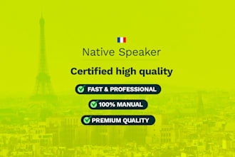 manually proofread any french text at the best price