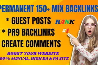link building 150 dofollow mix backlink high authority sites