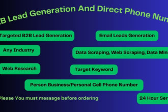 do direct phone number and email contact list building and b2b lead generation